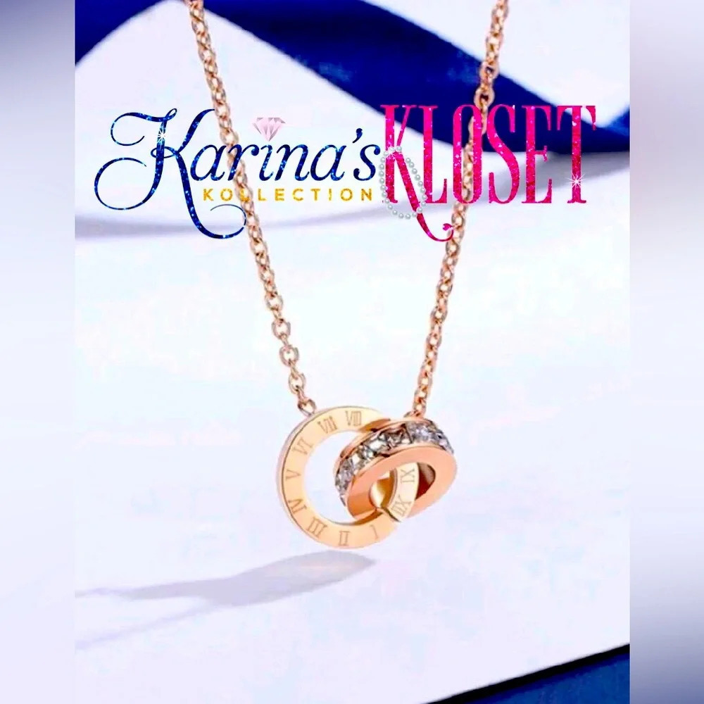 🎀 Rose Gold Roman Numeral Necklace 🎀, Stainless Steel Jewelry 🎀 never worn